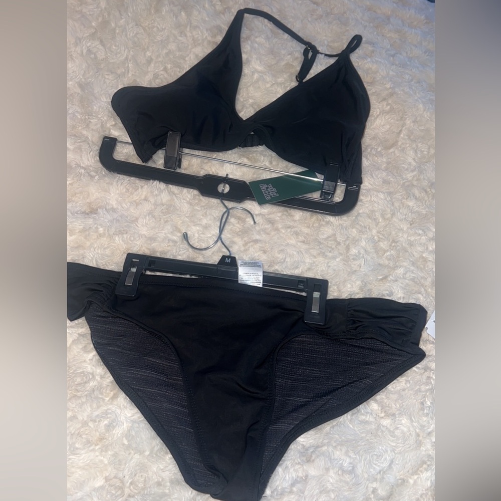 Women’s black two piece swimsuit